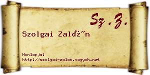 Szolgai Zalán névjegykártya