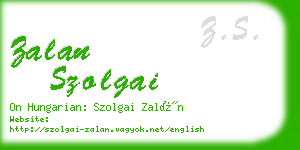 zalan szolgai business card